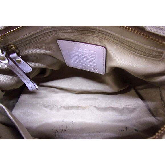 Coach M0671-10507 Brown & White Hampton Signature Satchel Tote Bag - Picture 5 of 5